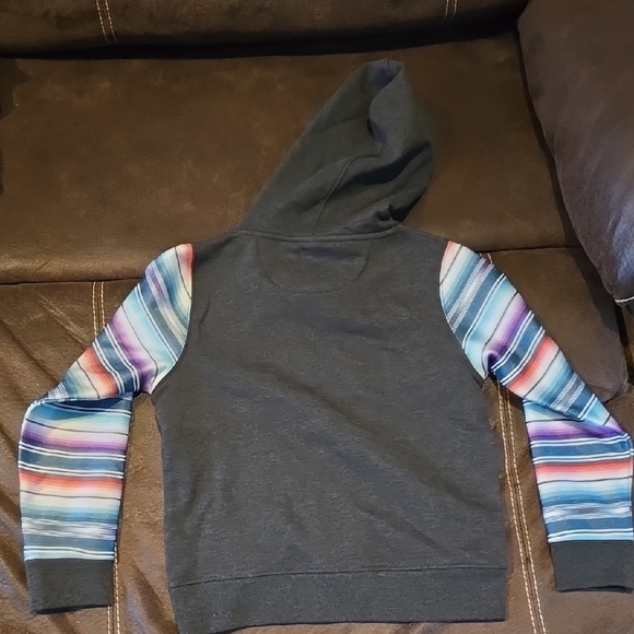 Giddy Up Graphic Hoodie with Striped Sleeves - Picture 3 of 3